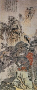Tinta china antigua de la montaña Shitao huayang Pinturas al óleo